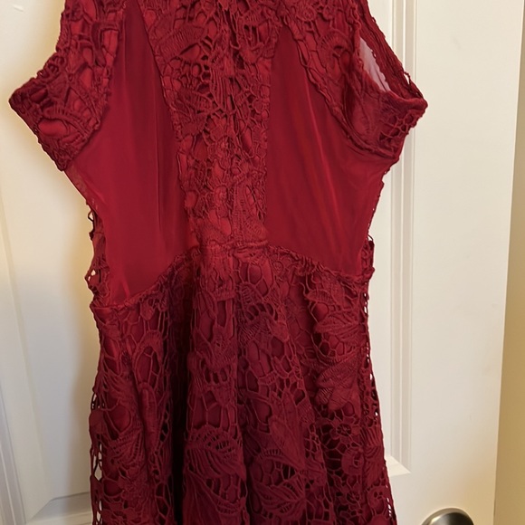 {Boohoo} Lace High Neck Skater Dress - Picture 7 of 9